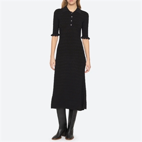 Sea New York Rue Knit S/SLV Midi Kjole, Sort